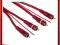 Kabel 2X CINCH - 2X CINCH + sterowanie 5M CZERWONY