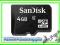 KARTA SANDISK microSD 4GB CLASS 4 microSD HC