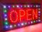 OPEN col REKLAMA LED NEON BANER