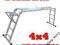 DRABINA ALUMINIOWA 4x4 + PODEST + STOPIEŃ