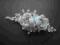 stroik ślubny ozdoba do włosów  kwiatki srebrny