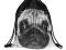 TORBA PLECAK WOREK PUG MOPS PIES BLACK WHITE