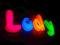 Litery 3D świecące jak neon LED wysokość 20 cm