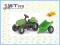 Zielony traktor na pedały Kid z przyczepką