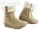 BEŻOWE CIEPŁE BOTKI KOZAKI NA KOTURNIE r.33/20.5cm
