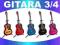 GITARA KLASYCZNA 3/4 +KURS GRY+DODATKI -7 KOLOR.