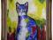 Niebieski kot, 50x40, kot, koty, PŁÓTNO!!!