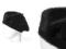 p1164 ZARA__CZARNY FUTRZANY BERET CZAPKA__M/27 CM