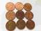 1 cent - USA 9 szt (patrz opis)