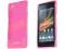 Różowe elastyczne etui Gel Sony Xperia M + folia