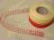 WSTĄŻKA SIATKA  DŁ 10m   szer. 4,5CM krem-czerwony