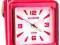 Ciemno-różowy Kwadratowy Nieduży Zegarek XONIX