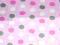 Tkanina minky kropki w różu Oeko-Tex FQ