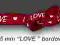 ~FUKSIK~ tasiemka wstążka 1m LOVE 15mm ryps bordo