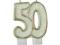 Świeczka 50-tka brokatowa Urodziny Pięćdziesiątka
