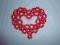 serce frywolitka czerwone ok10x10cm aplikacja