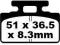 KLOCKI HAMULCOWE EBC FA151 51x36,5x8,3mm HONDA ZB