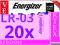 20x BATERIA ALKALICZNA ENERGIZER LR03 AAA R03 2024