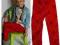 Czerwone spodnie/legginsy, kwiaty 3,4latka SALE
