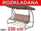 Huśtawka ogrodowa rozkładana GRACJA - jasny brąz