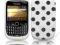 Biala Polka GEL Blackberry 8520 9300 + Screen Prot