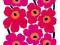 STYL SKANDYNAWSKI MARIMEKKO UNIKKO cotton RED