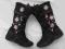 CHEROKEE=ŚLICZNE CZARNE ZAMSZOWE BOTKI-roz.28