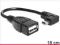 Kabel USB Mini B(M) kątowy-&gt;A(F) OTG 16cm