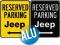 szyld tablica _ RESERVED PARKING JEEP ALUMINIOWA