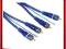 Kabel 2X CINCH - 2X CINCH + sterowanie 5M niebiesk