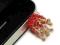 Plug zatyczka HTC Samsung korona czerwona diamenty