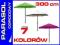 PARASOL OGRODOWY 300 cm 3 m WODOODPORNY Z KORBKĄ