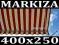 MARKIZA MARKIZY 400x250 BORDO BEŻ KORBA L - P