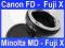 Adapter Minolta MD / Canon FD do Fuji X + dekielek