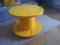 Stolik szpula loft - industrialny - żółty HANDMADE