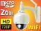 1MPix HD 720p Obrotowa Kamera IP WiFi Zoom microSD