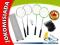 Badminton 4 RAKIETKI + LOTKI + SIATKA Hudora 76413