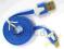Kabel USB - micro USB płaski niebieski F.VAT