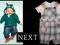 NEXT Śliczny komplecik Body + Spodenki 56 jak nowy
