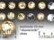 ~FUKSIK~ dżety KAMIENIE 10szt diamenty 10mm złote