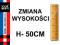 << ZMIANA WYSOKOŚCI H - 50 cm >> MPT