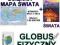 Ścienna mapa świata +Cuda ALBUM + Globus śr. 70mm