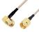 Kabel adapter 2x RP SMA Pigtail kątowy 25cm RG316