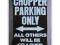 Blaszany szyld CHOPPER PARKING ONLY 31 x 43 cm