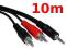 KABEL JACK 3,5mm - 2 x RCA CHINCH 10m