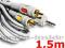 Kabel przewód JACK 3,5 - 2x RCA chinch GOLD 1,5m