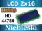 031 Wyświetlacz LCD 2x16 HD44780 Arduino