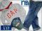 GAP MOTHERCARE bluza napis i spodnie jeans 110cm