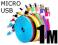 KABEL MICRO USB PŁASKI KOLOR BEZ PLĄTANIA ładowark