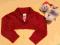 Sweterek bolerko czerwone z brokatem 86 cm